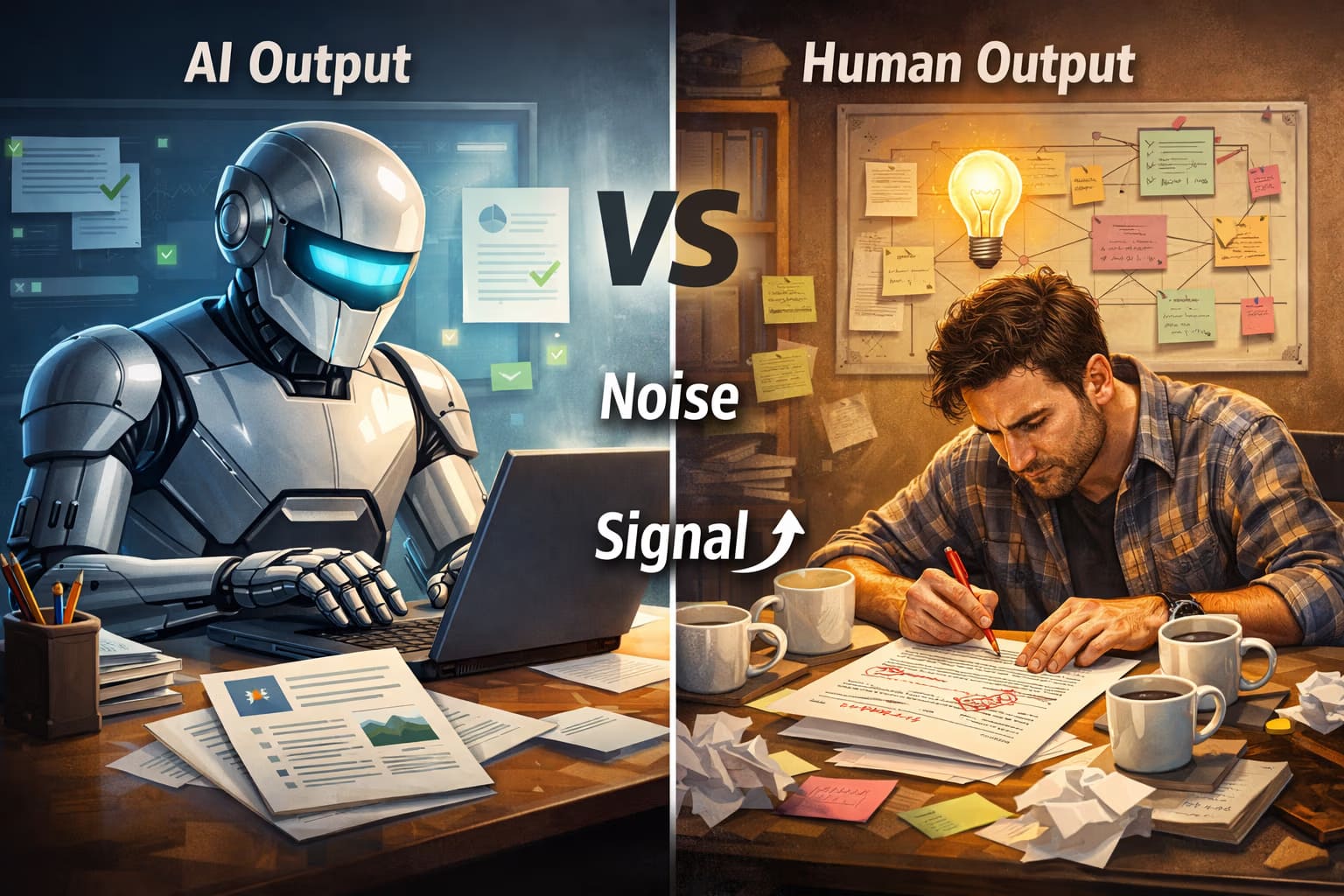 AI content vs. Human built content
